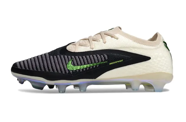 Nike Phantom GT NikeGrip-Knit Blanco Negro Verde Holográfico Firm-Ground Zapatos de Fútbol 7