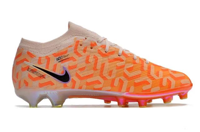 Nike Phantom GT Orange Beige Flyknit Upper Geometric Pattern Firm-Ground Soccer Shoes 7