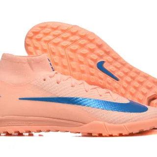 Nike Phantom GT Orange Blue Sock-Fit Knit Upper High-Top Ankle Collar Turf Soccer Shoes
