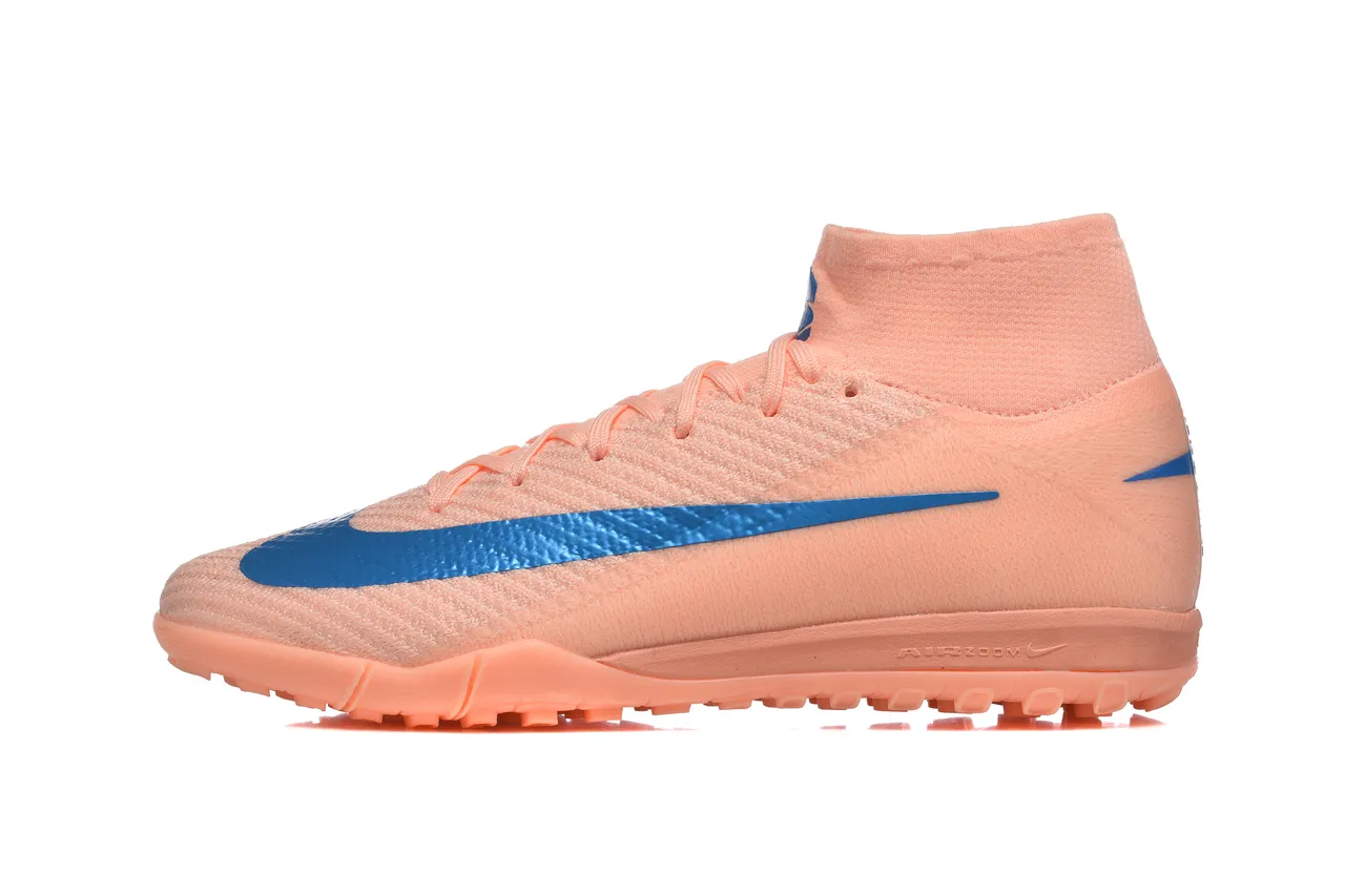 Nike Phantom GT Chaussures de football turf orange et bleu avec upper en knit sock-fit, high-top ankle collar 10