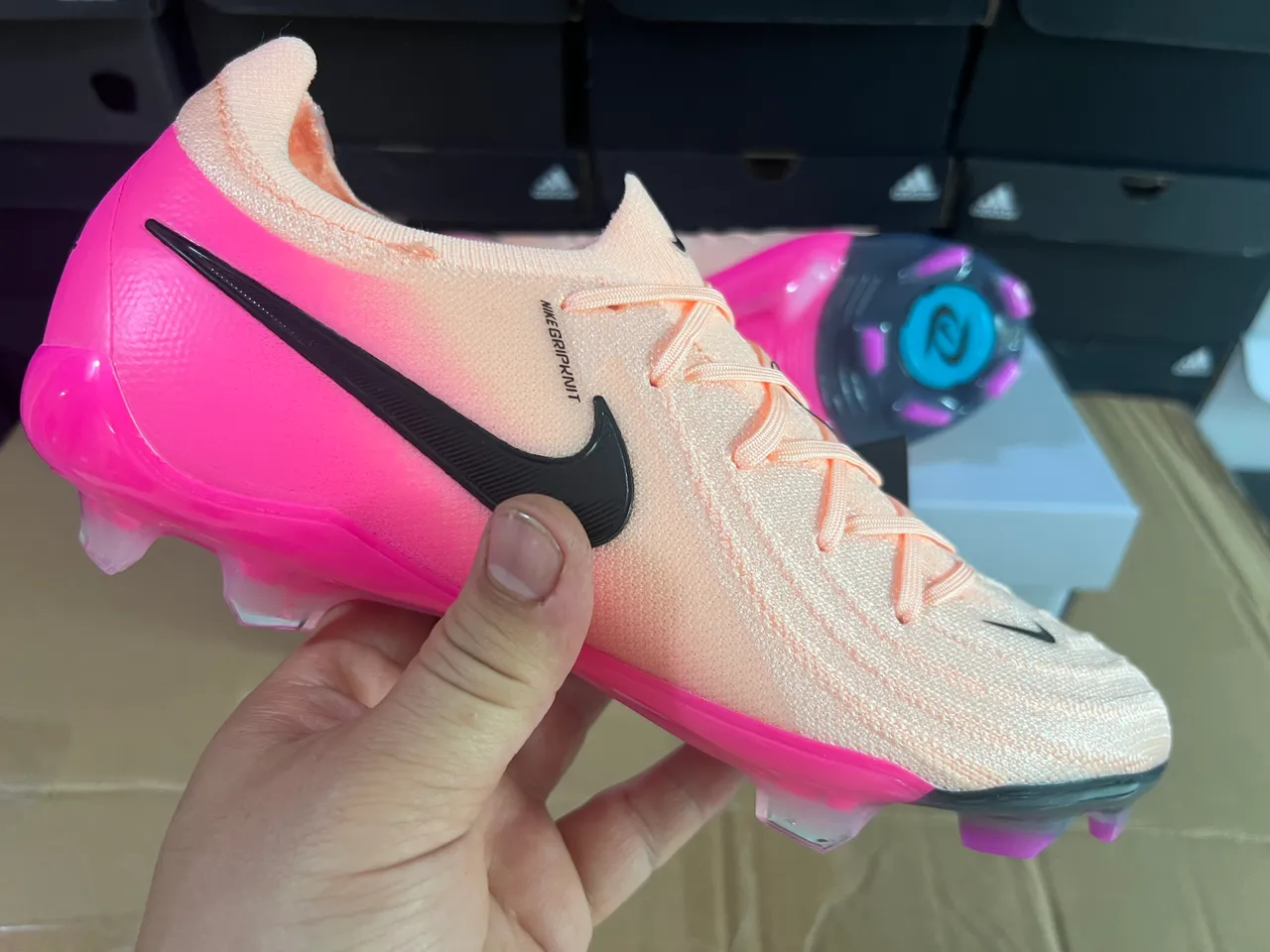 Nike Phantom GT Peach Pink Firm-Ground Soccer Shoes 6