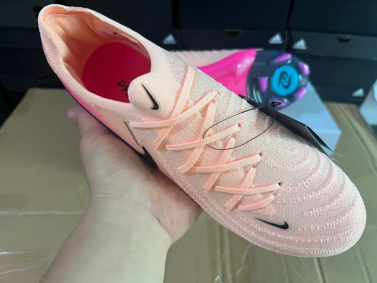 Nike Phantom GT Peach Pink Firm-Ground Soccer Shoes 7