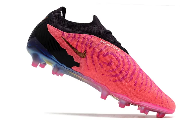 Nike Phantom GT Rose Noir Tige en tricot Lacets asymétriques Terrain ferme Chaussures de football 3