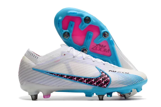 Nike Phantom GT Blanc Bleu Flyknit Upper Air Zoom Cushioning Firm-Ground Chaussures de Football 7