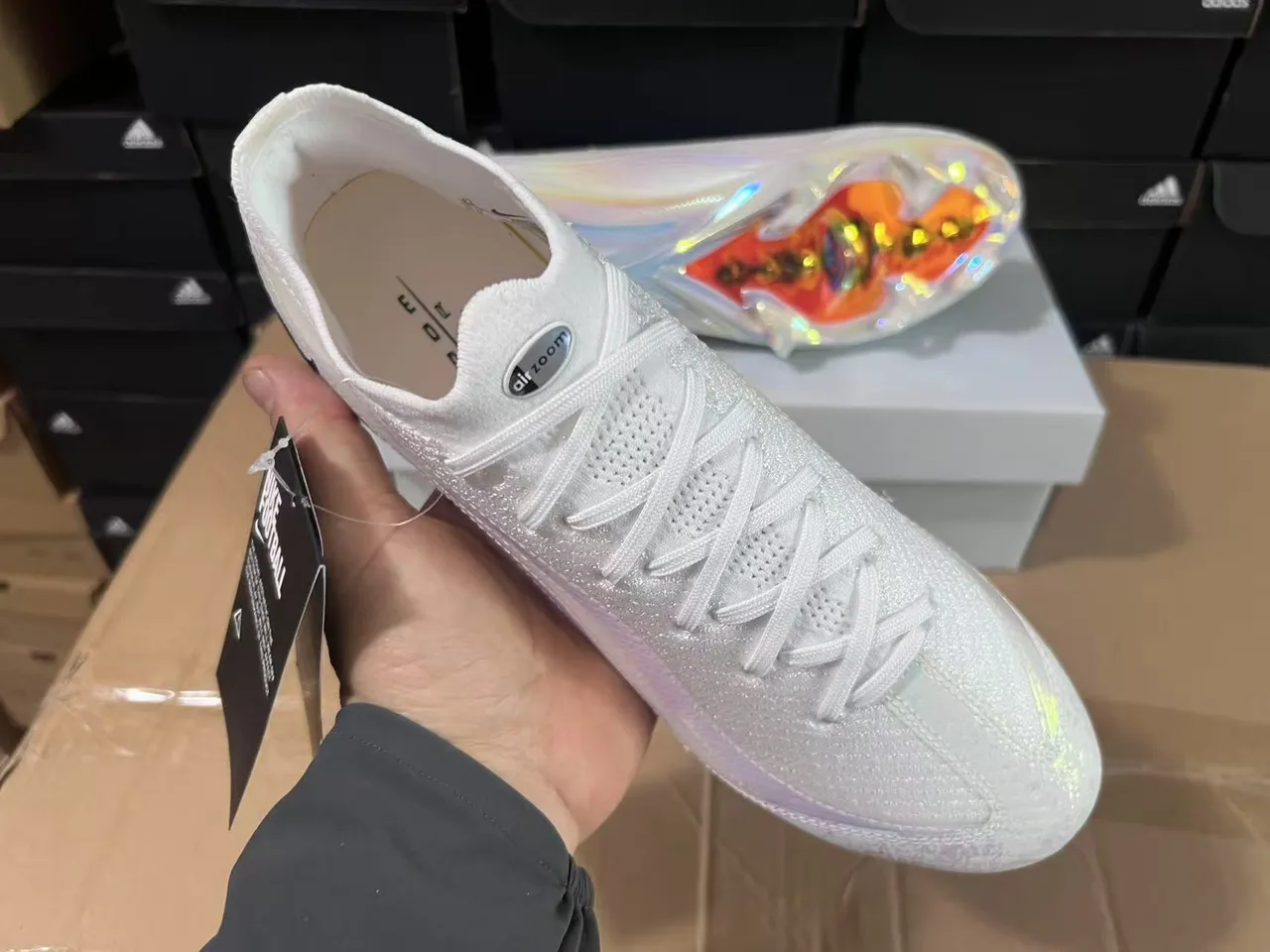 Nike Phantom GT White Iridescent Firm-Ground Soccer Shoes 7