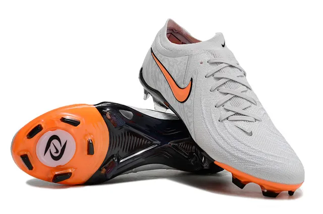 Nike Phantom GT White Orange Knit Upper Low-Cut Collar Firm-Ground Soccer Shoes 4