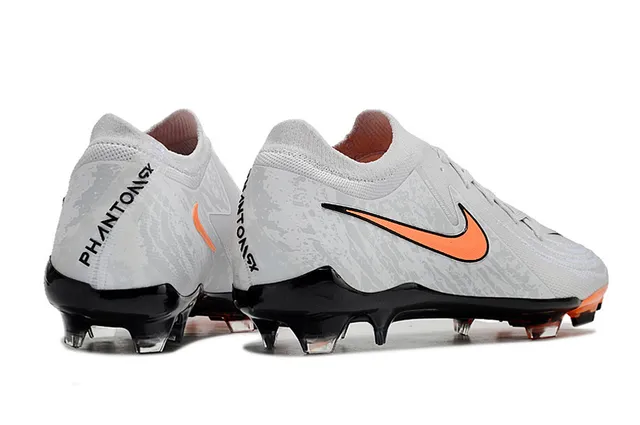 Nike Phantom GT White Orange Knit Upper Low-Cut Collar Firm-Ground Soccer Shoes 5