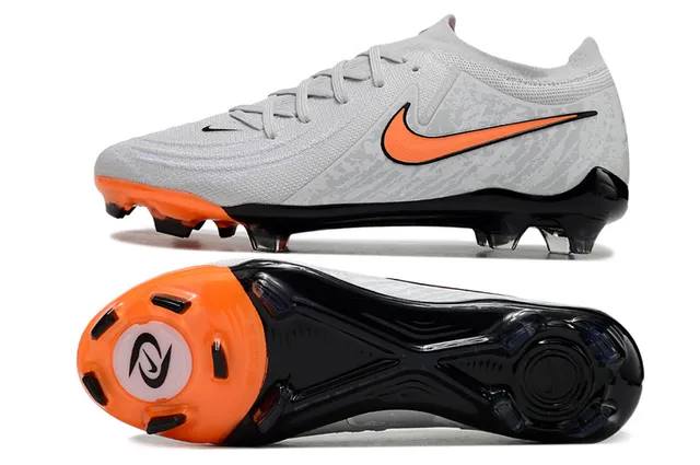 Nike Phantom GT White Orange Knit Upper Low-Cut Collar Firm-Ground Soccer Shoes 6