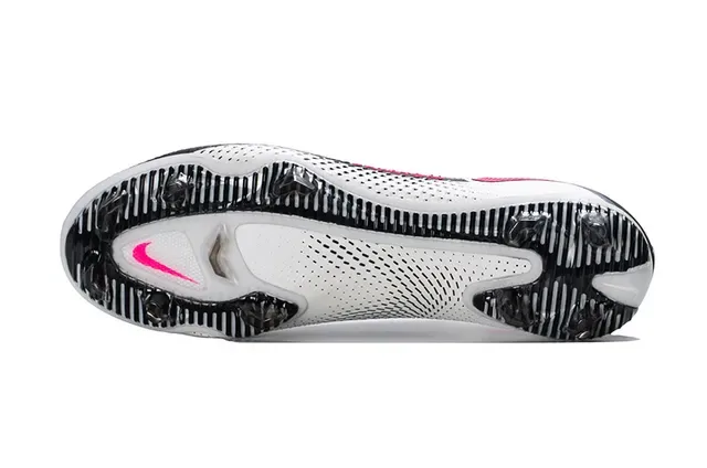 Nike Phantom GT branco rosa alto ajuste de meia gola solo firme sapatos de futebol 4