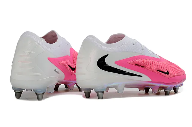 Nike Phantom GT White Pink Knit Upper Asymmetric Overlay Firm-Ground Soccer Shoes 5