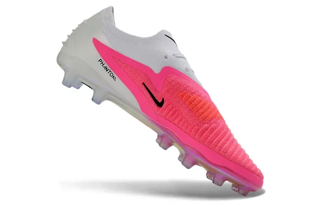 Nike Phantom GT أبيض وردي وجهة قماش محبوكة silhouette منخفض أرضية صلبة أحذية كرة القدم 2