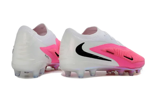 Nike Phantom GT أبيض وردي وجهة قماش محبوكة silhouette منخفض أرضية صلبة أحذية كرة القدم 5