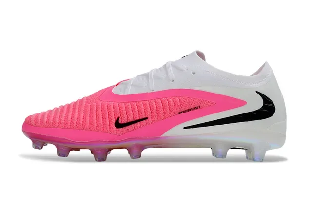 Nike Phantom GT أبيض وردي وجهة قماش محبوكة silhouette منخفض أرضية صلبة أحذية كرة القدم 7