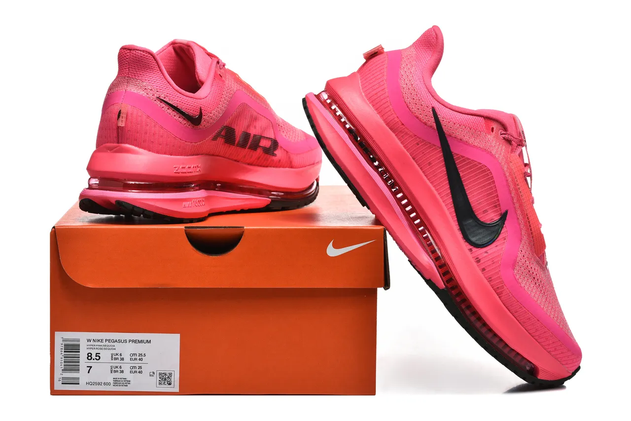 Nike Pink Black Engineered Mesh Upper Full-Length Visible Air Zoom Unit Running Shoes 2