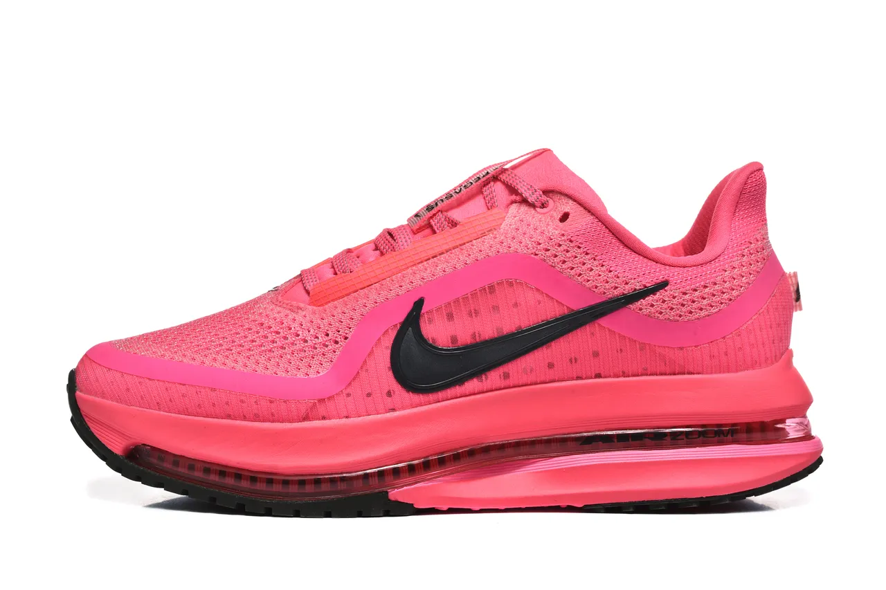 Nike Pink Black Engineered Mesh Upper Full-Length Visible Air Zoom Unit Running Shoes 7