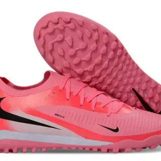 Nike Pink Black Low-Cut Synthetic Textured Upper Turf Soccer Shoes
