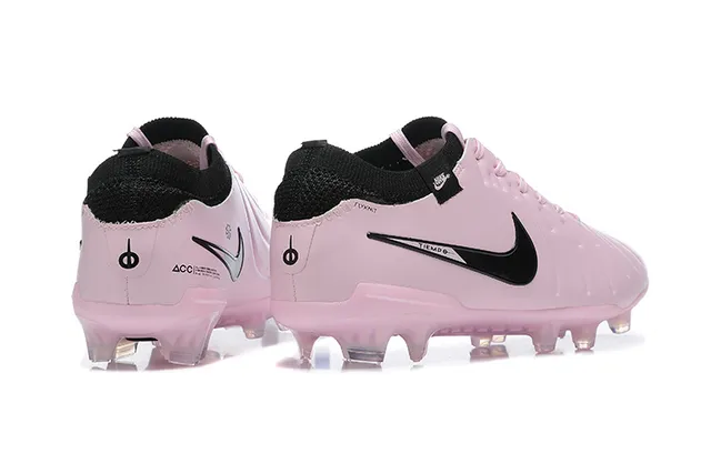Nike Pink Black Low-Cut Synthetic Upper Quilted Ribbed Texture Firm-Ground Soccer Shoes 2
