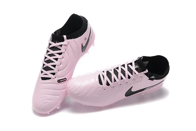 Nike Pink Black Low-Cut Synthetic Upper Quilted Ribbed Texture Firm-Ground Soccer Shoes 3