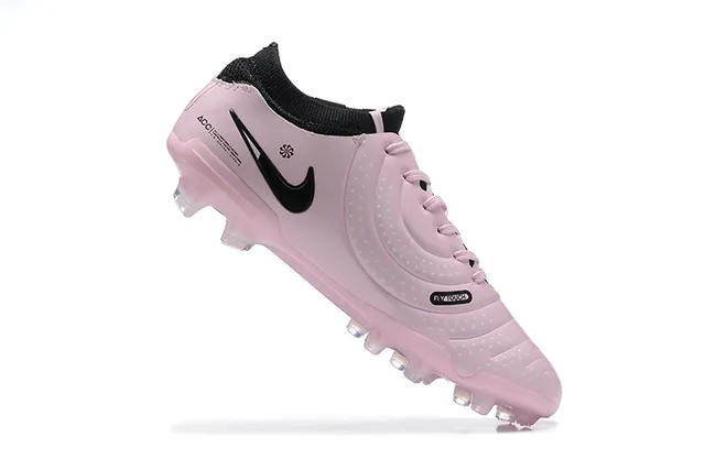 Nike Pink Black Low-Cut Synthetic Upper Quilted Ribbed Texture Firm-Ground Soccer Shoes 4