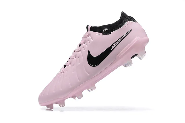 Nike Pink Black Low-Cut Synthetic Upper Quilted Ribbed Texture Firm-Ground Soccer Shoes 5