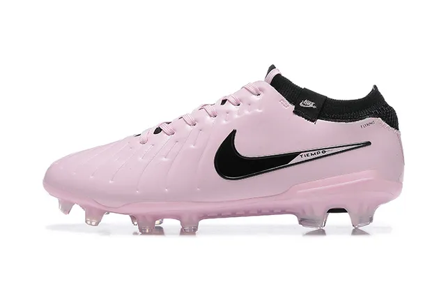 Nike Pink Black Low-Cut Synthetic Upper Quilted Ribbed Texture Firm-Ground Soccer Shoes 10