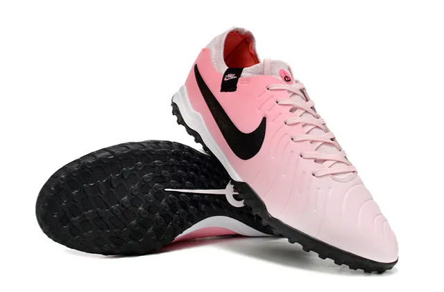 Nike Chaussures de Football Turf Rose Noir Bas de Coupe Haut Synthétique Texturé Avant-Pied 4