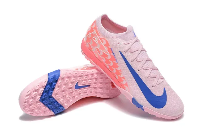 Nike Zapatos de Fútbol Turf Upper de Tejido Bajo en Rosa y Azul 6