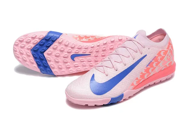 Nike Zapatos de Fútbol Turf Upper de Tejido Bajo en Rosa y Azul 7