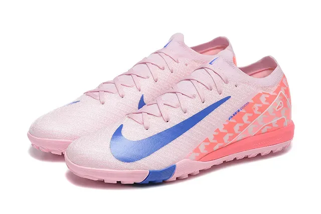 Nike Zapatos de Fútbol Turf Upper de Tejido Bajo en Rosa y Azul 8