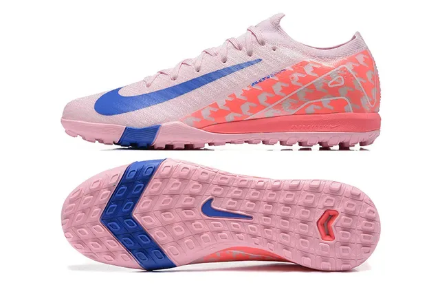 Nike Zapatos de Fútbol Turf Upper de Tejido Bajo en Rosa y Azul 9