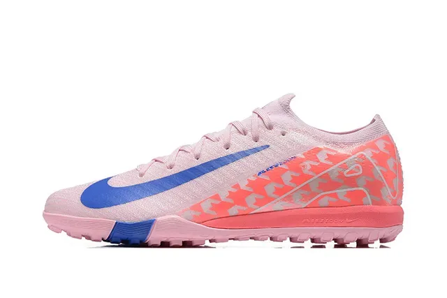 Nike Zapatos de Fútbol Turf Upper de Tejido Bajo en Rosa y Azul 10
