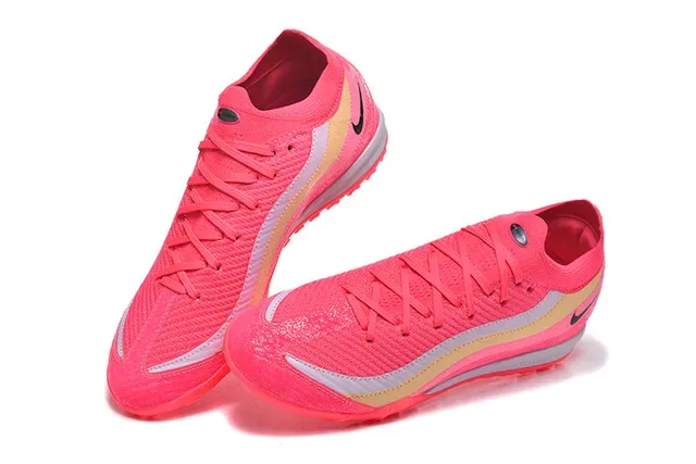 Nike Chaussures de football turf upper tricot rose doré overlays motif ondulé 2