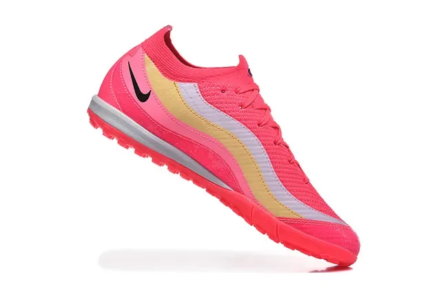 Nike Chaussures de football turf upper tricot rose doré overlays motif ondulé 3