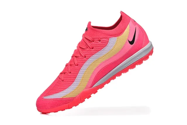 Nike Chaussures de football turf upper tricot rose doré overlays motif ondulé 4