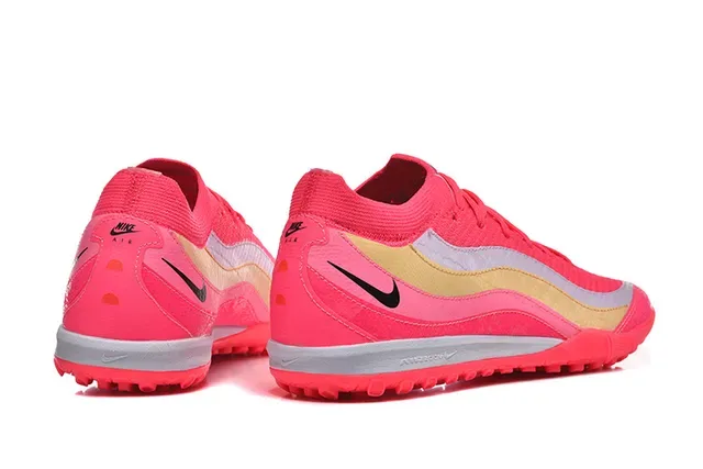 Nike Chaussures de football turf upper tricot rose doré overlays motif ondulé 5