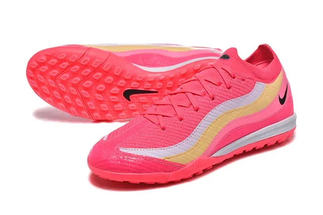 Nike Chaussures de football turf upper tricot rose doré overlays motif ondulé 6