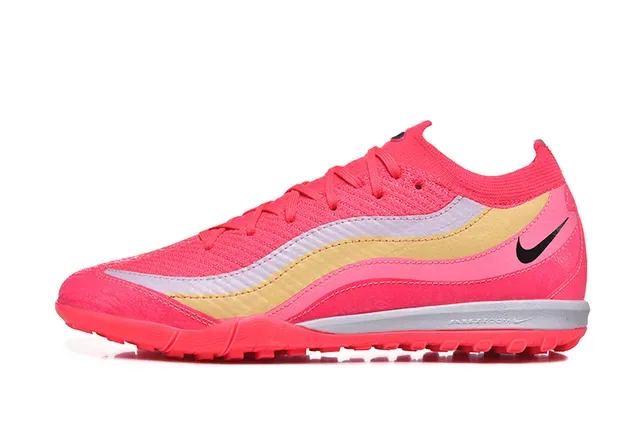 Nike Chaussures de football turf upper tricot rose doré overlays motif ondulé 10