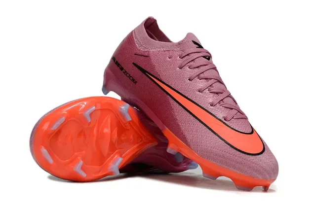 Nike Tênis de Futebol com upper de knit rosa laranja ajuste dinâmico colar superfície firme 2