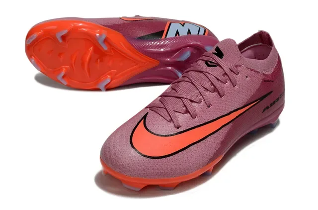 Nike Tênis de Futebol com upper de knit rosa laranja ajuste dinâmico colar superfície firme 3