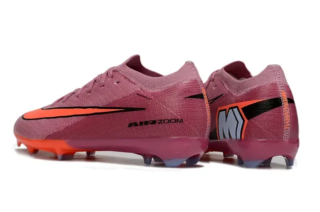 Nike Tênis de Futebol com upper de knit rosa laranja ajuste dinâmico colar superfície firme 4
