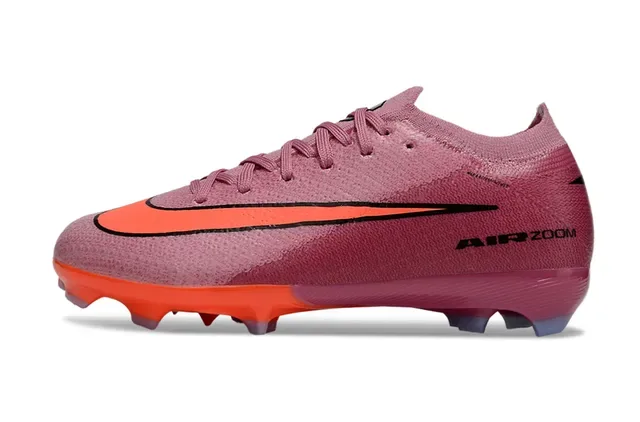 Nike Tênis de Futebol com upper de knit rosa laranja ajuste dinâmico colar superfície firme 6