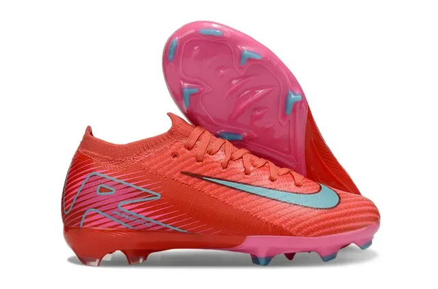 Nike Tênis de Futebol com upper de knit rosa laranja ajuste dinâmico colar superfície firme 16