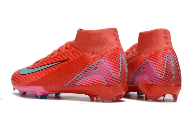 Nike Tênis de Futebol com upper de knit rosa laranja ajuste dinâmico colar superfície firme 21