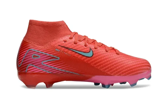 Nike Tênis de Futebol com upper de knit rosa laranja ajuste dinâmico colar superfície firme 23