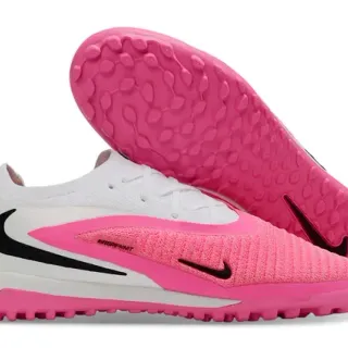 Nike Rosa Blanco Upper Knit Silueta Low-Cut Zapatos de Fútbol Turf