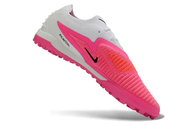 Nike Rose Blanc Haut en Maille Silhouette Low-Cut Chaussures de Football Turf 2