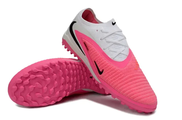 Nike Rose Blanc Haut en Maille Silhouette Low-Cut Chaussures de Football Turf 4