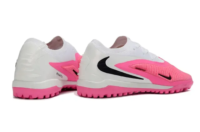 Nike Rose Blanc Haut en Maille Silhouette Low-Cut Chaussures de Football Turf 5