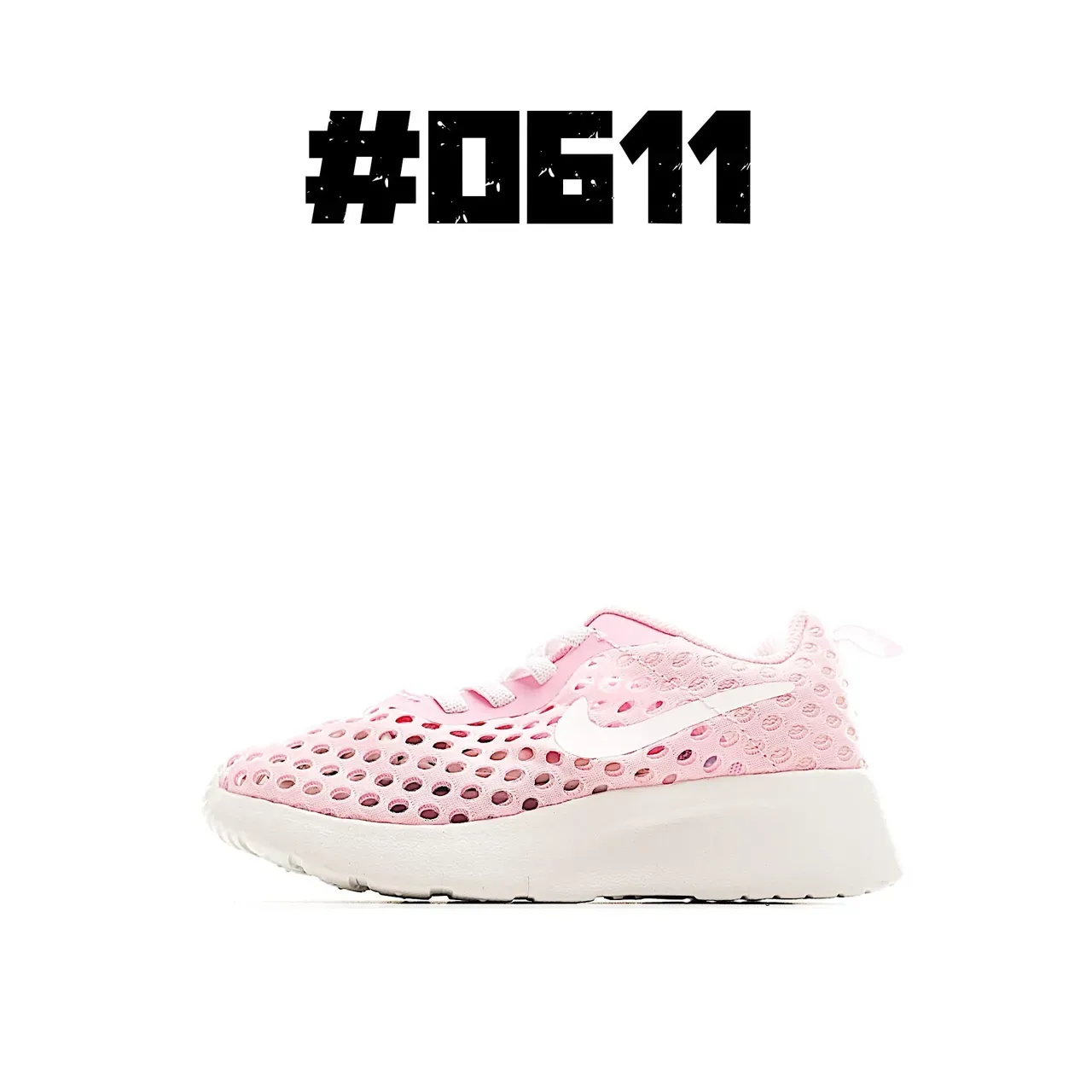 Nike Pink White Perforated Mesh Upper Low-Profile Foam Sole Lifestyle Sneakers 8