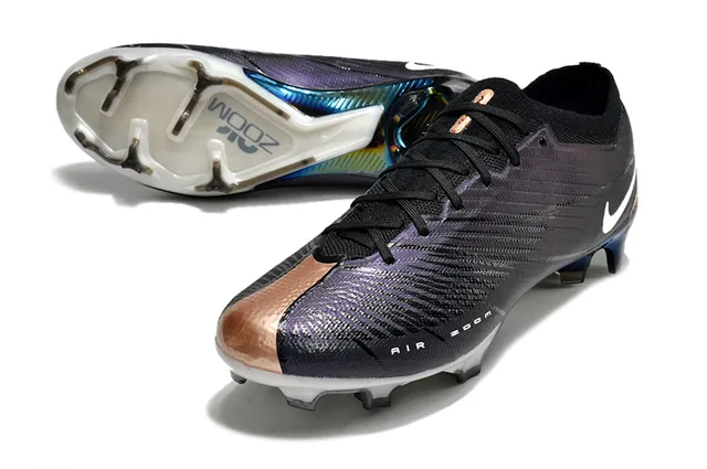 Nike Zapatos de fútbol púrpura y negro de bajo con upper de knit y cuello de ajuste sock-fit para terreno firme 6